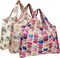 Wrapables Large Foldable Tote Nylon Reusable Grocery Bag, 3 Pack